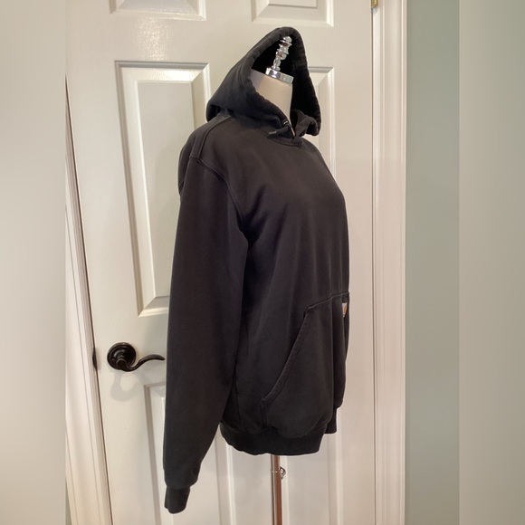 Carhartt Men's Loose Fit Midweight K288 Logo Sleeve Black Hoodie - Size Small - Picture 4 of 6